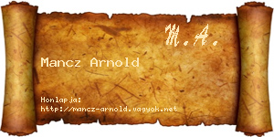 Mancz Arnold névjegykártya