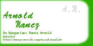 arnold mancz business card